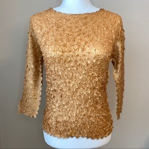 Petals Magic Scarf Gold Scrunch Top